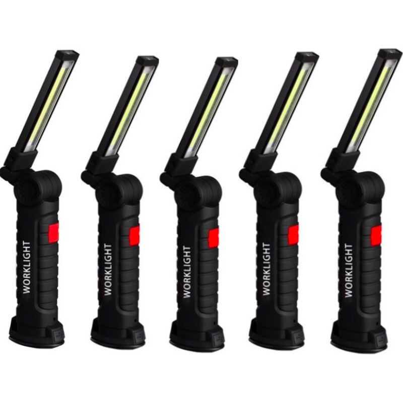 USB Rechargeable COB LED Flashlight Work Light Inspection Light 5 Modes Tail Magnet Hanging Torch Lamp Waterproof: 5pcs big