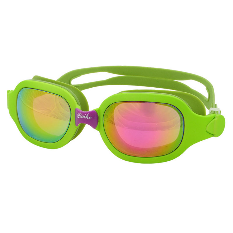 Gafas de sol profesionales antiniebla para mujer, lentes de natación impermeables, máscara de buceo, novedad: Green