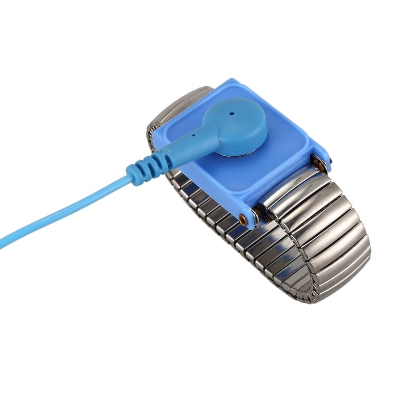 Antistatic ESD Wristband Metal Adjustable Grounding Strap Blue