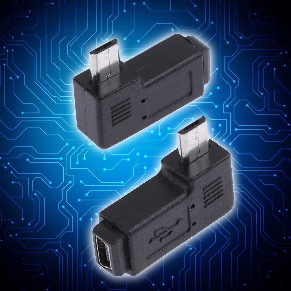 2pcs 90 Degree Mini USB Female to Micro USB Male Adapter Connector Mini USB Female to Right 90 Degree Micro USB Male Adapter