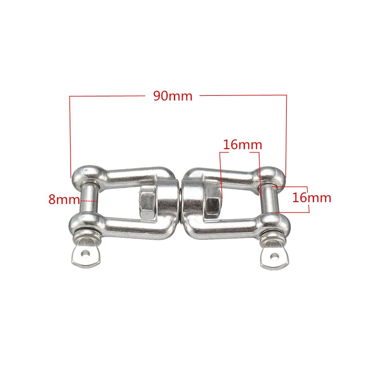 8mm 316 Stainless Steel Boat Jaw Sea Anchor Chain Swivel-Connector Shackle Hook Marine Hardware Durable Corrosion Resistant