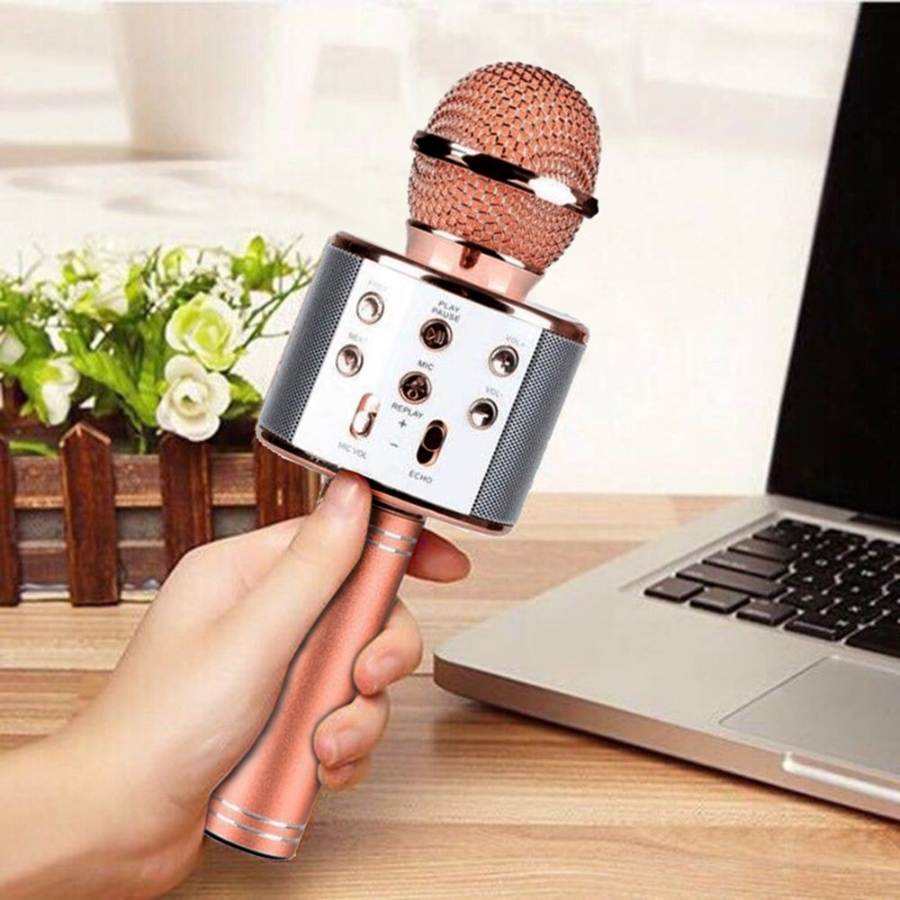 Travor Bluetooth Wireless Microphone Karaoke Microphone Speaker Handheld Music Player MIC Singing Recorder KTV Microphone