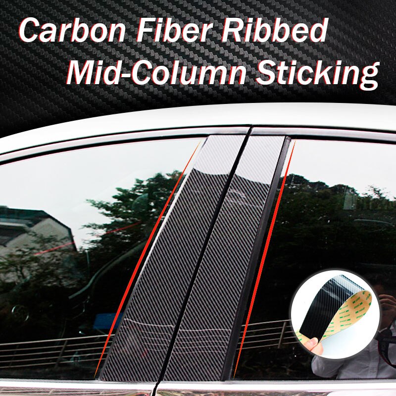 Koolstofvezel Auto Venster B-Pijlers Molding Trim Stickers Voor Voor CX-5 CX5 Auto Accessoires