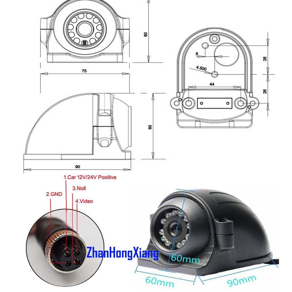 AHD 1080P Side View Backup Rear View Camera 1920*1... – Grandado