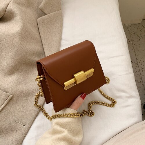 Ivog Aankomst Dagelijks Dames Kleine Crossbody Schouder Handtas Zwart Gg Wit Chain Hand Tassen Voor Vrouwen: Bruin