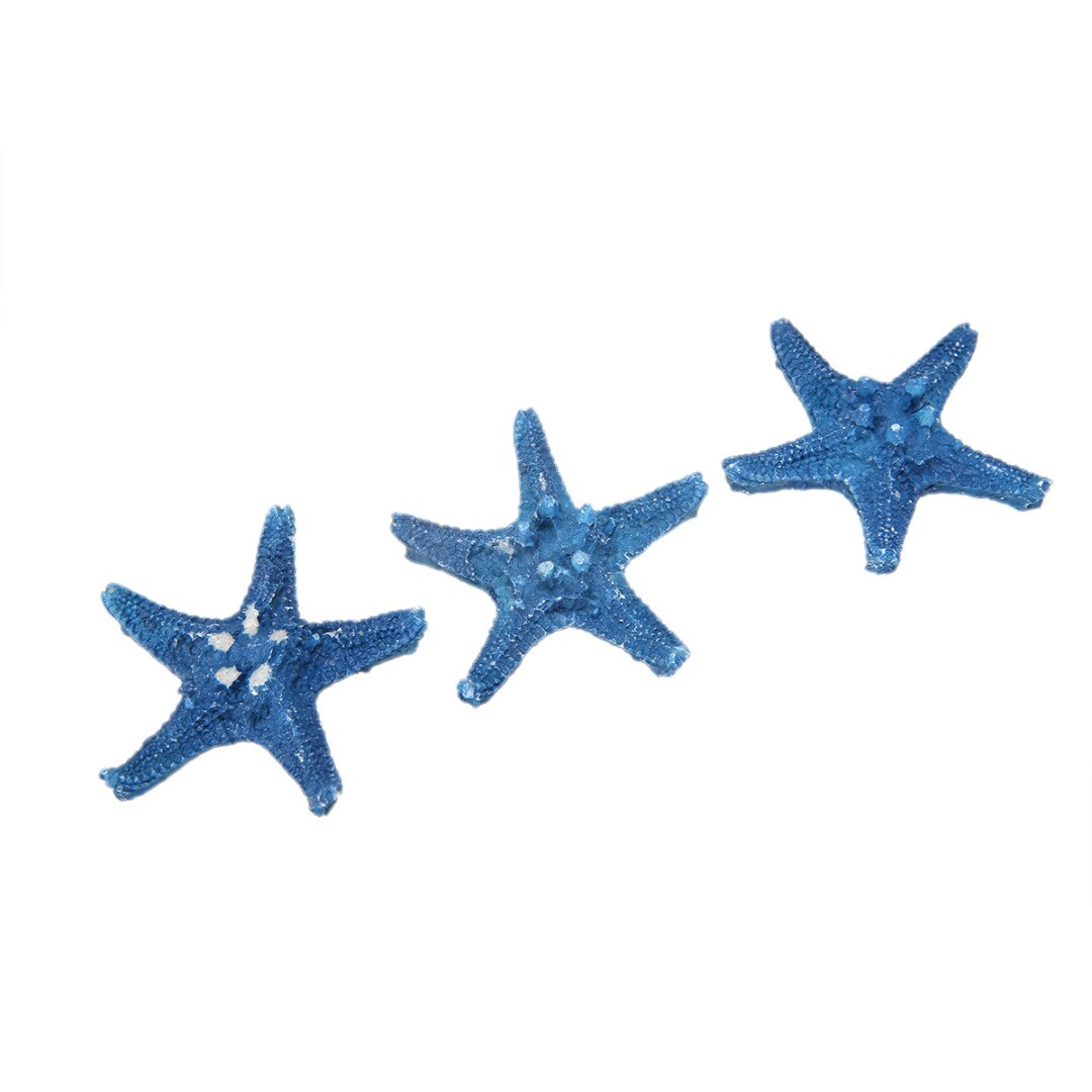 3Pcs Resin Decorative Starfish Mediterranean Style Sea Star starfish White/Blue Small For Home Table Wall Children Room Decor