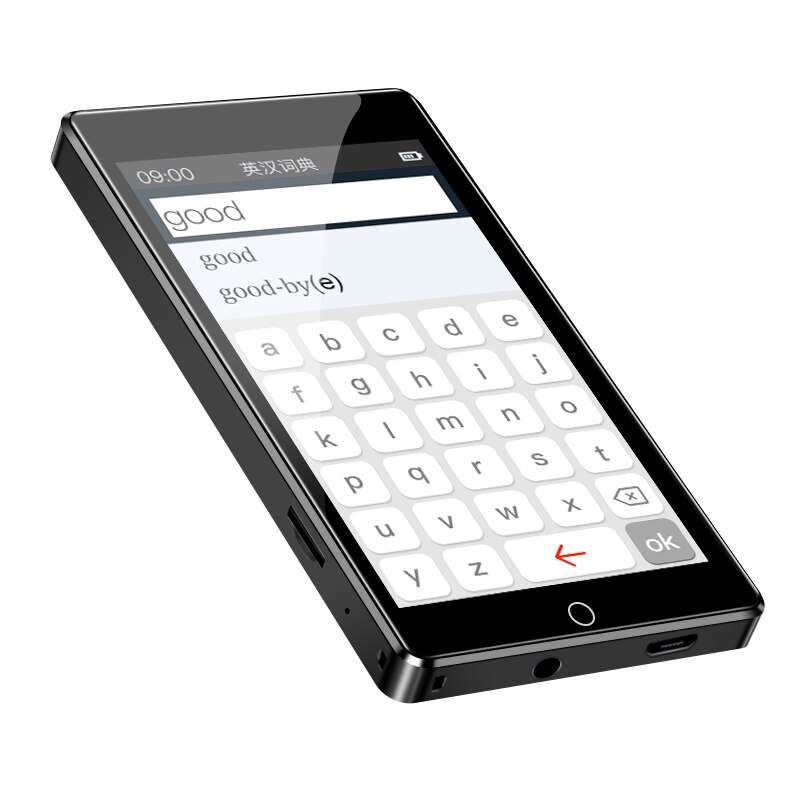 Reproductor de MP3 RUIZU H1 4 pulgadas Touch Sn Bluetooth 5,0 reproductor de música MP4 Video con altavoz incorporado compatible con Radio FM grabación E