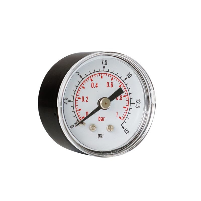 Trykkmåler 40mm 1/8 bspt bakre bak 15,30,60.100,160,300 psi & bar for luft, gass, vann, drivstoff.