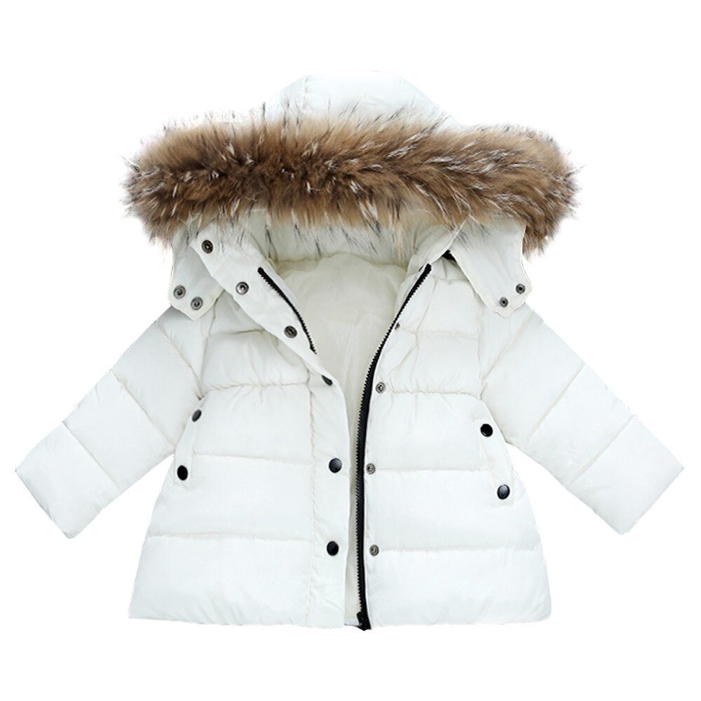 Winter Baby Soild Thick Coats Baby Girls Boys Kids Down Jacket Coat Autumn Winter Warm Children Clothes ubrania dla dziewczynek: White / 18M