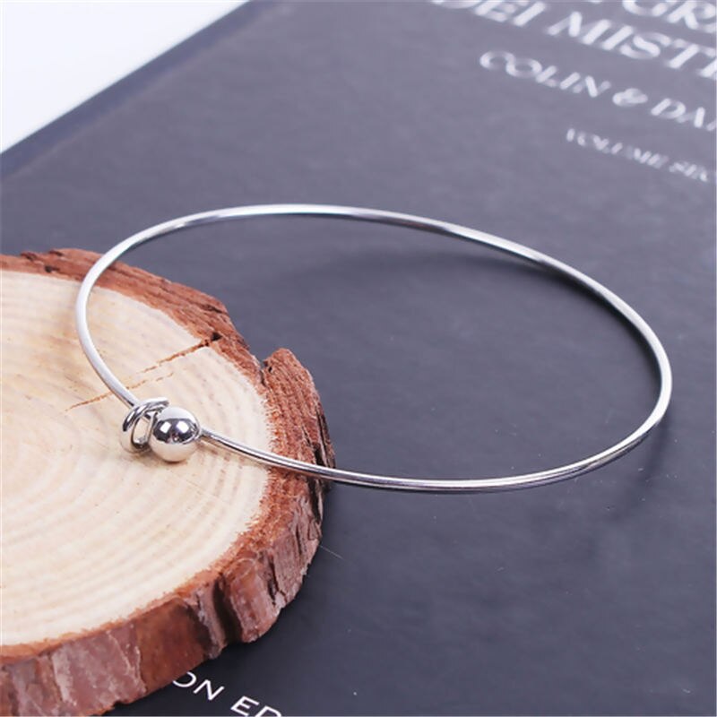 Stainless Steel Expandable Bangles Bracelets Single Bar With Removable Ball End Cap For Grils Party 21cm Long 1 PC