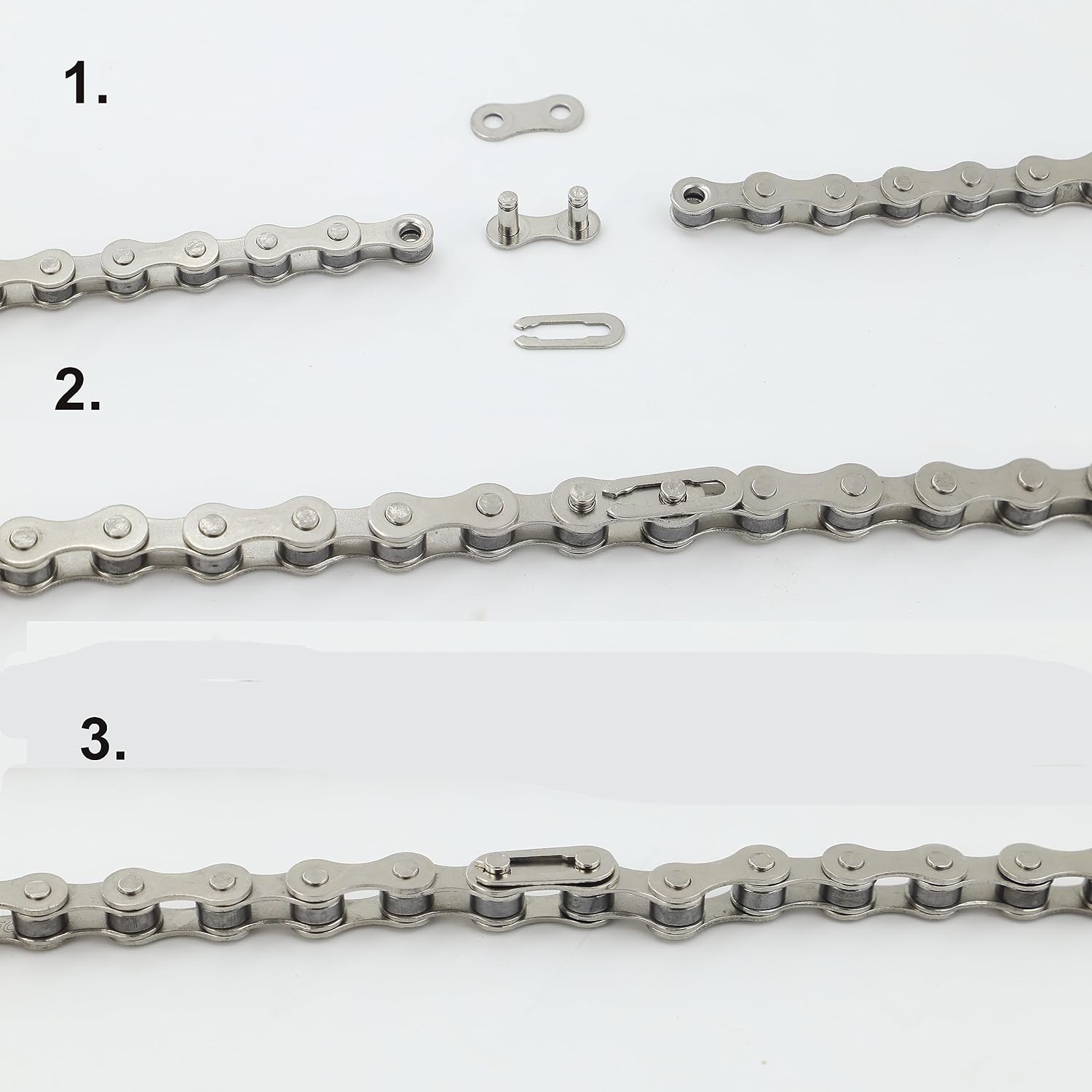 ZUKKA Bike Chain Single Speed 1 Speed Bicycle Chains Spare Parts for Bicycle 1/2" x 1/8" x 104/114 Links Bicycle Accessories