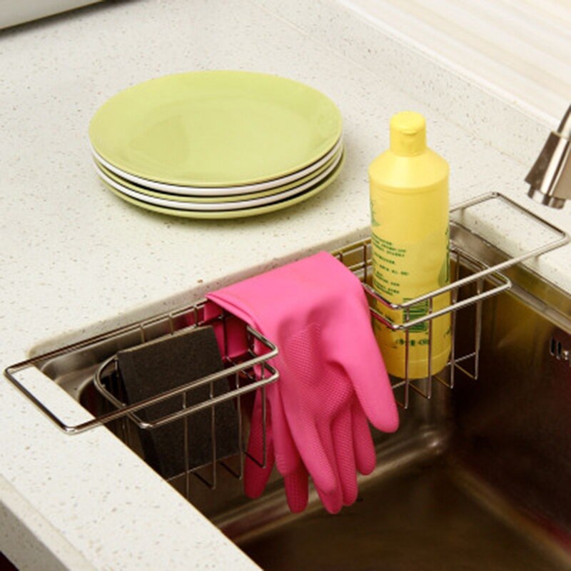 Stainless Steel Kitchen Tray Dish Drainer Drying Rack Sink Holder Basket Knife Sponge Holder Dish Rack Kitchen Organizer