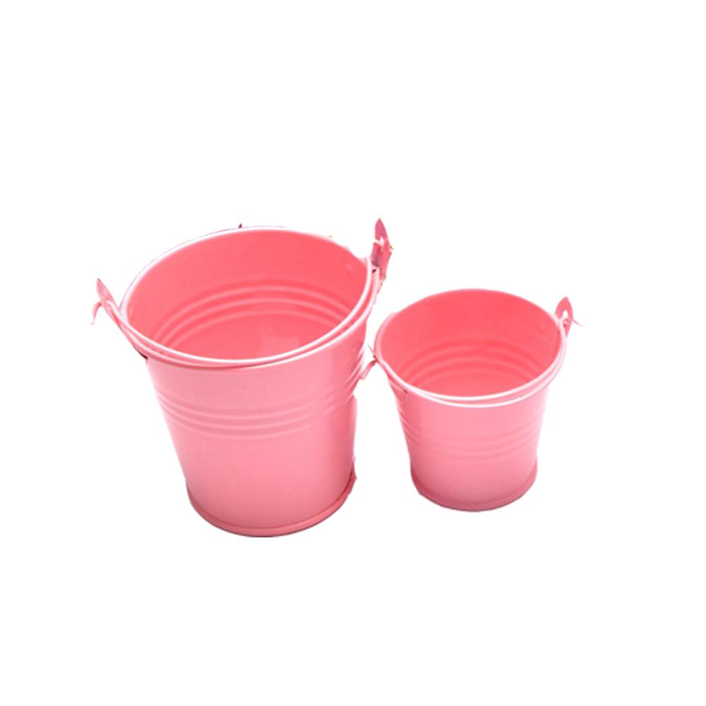 Lille jerntønde blik mini badekar dekorativ fustager anti-deform lys farve holdbar mini dekorative forsyninger 6* 4*5.5cm: D