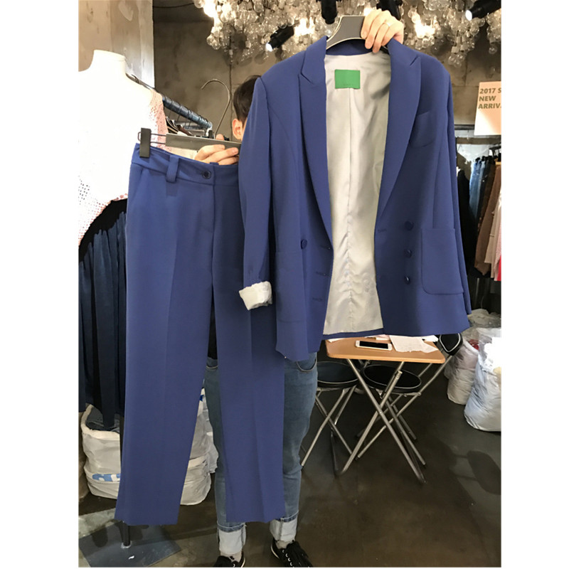 women's suit office work suit Jacket woman Pants suit Large size women's two-piece suit: 2 / XL