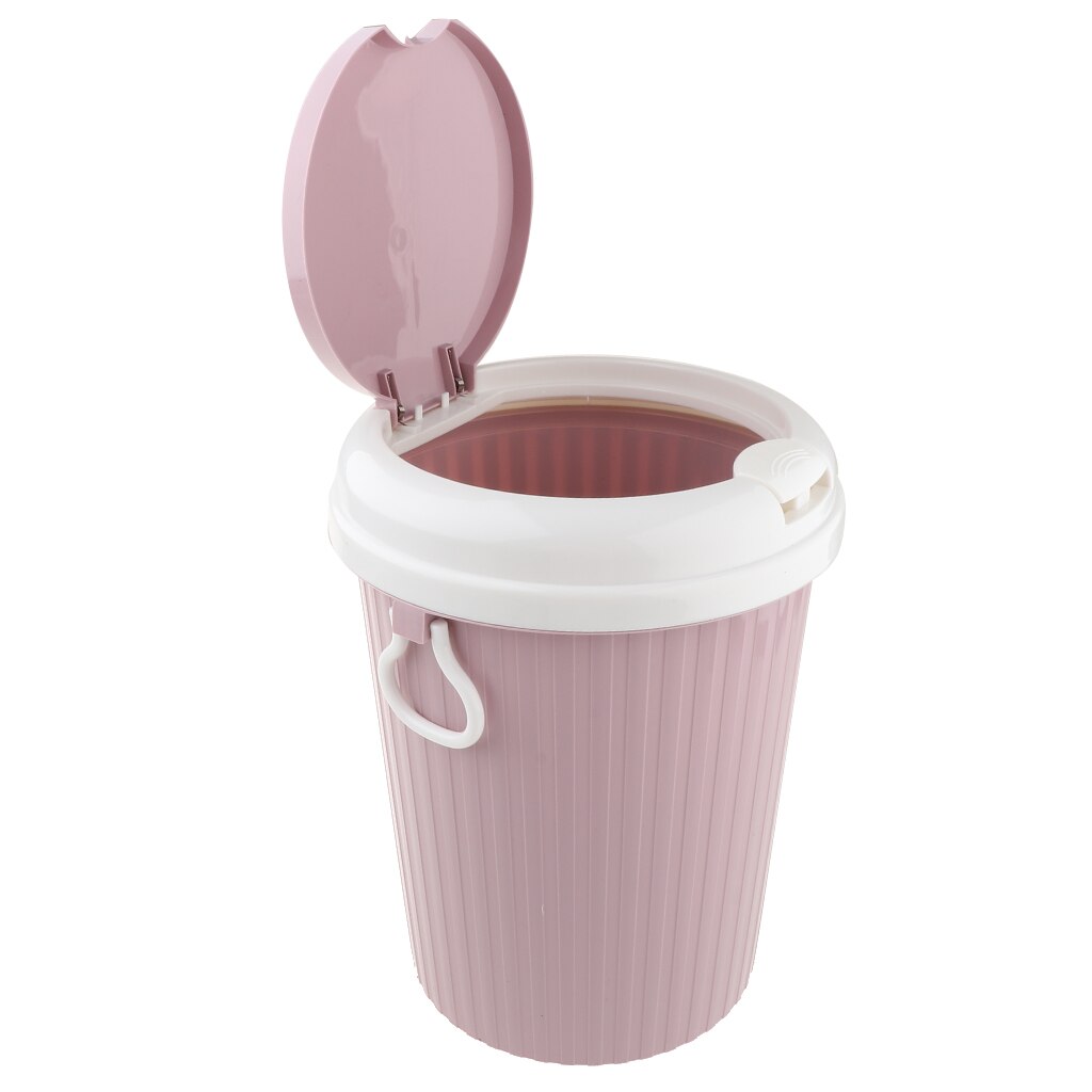 Plastic Touch Top Bin Trash Can Household Garbage Bin Wastebaskets