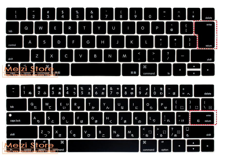 Japanese Japan Language Keyboard Cover for MacBook Pro with Touch Bar 13 15 inch A2159, A1989, A1990 A1707