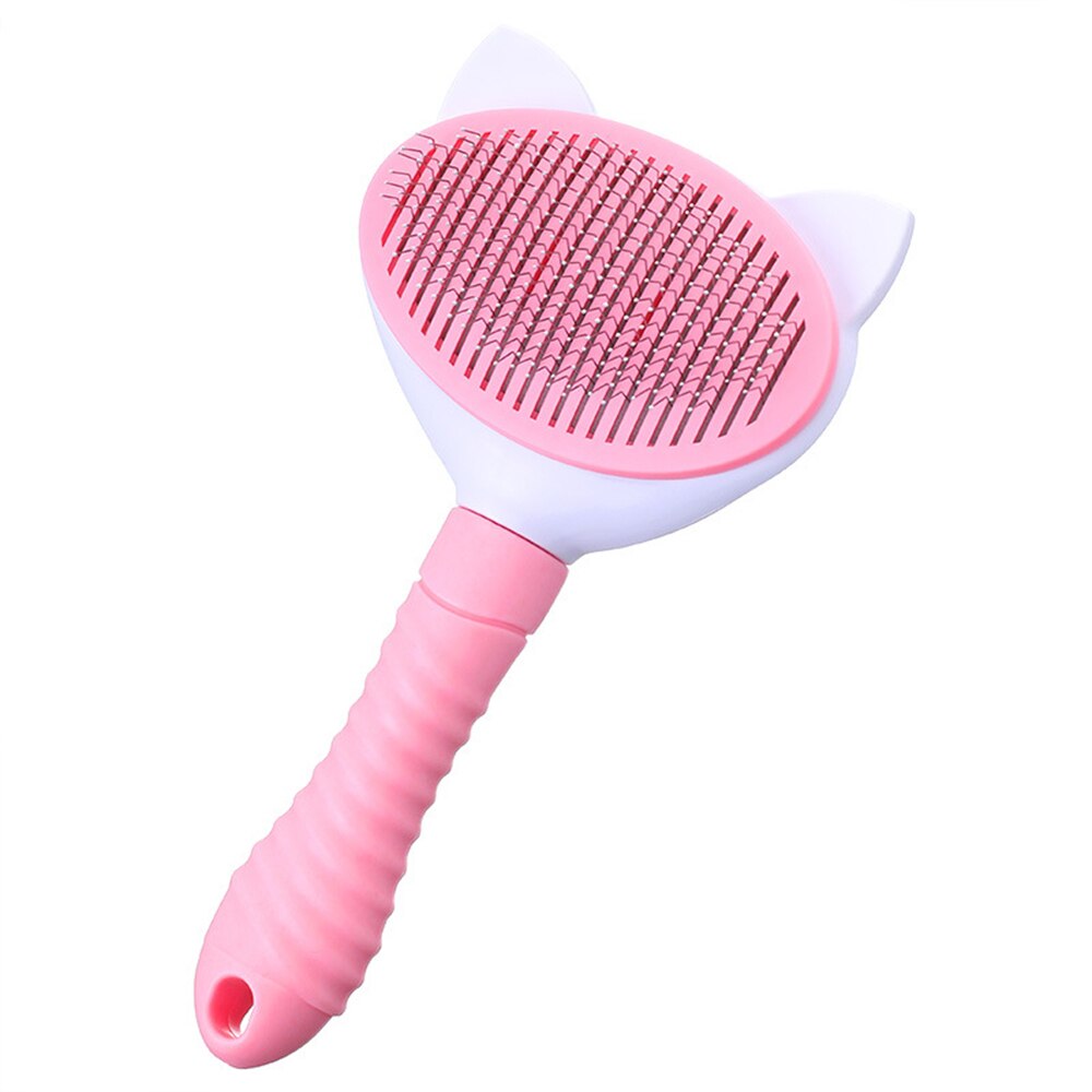 Pet Grooming Borstel Zelfreinigende Slicker Brush Kat Hond Haar Kam Ondervacht Tangled Haar Massages Deeltje Huisdier Kam Hair Cleaner: Fine needle A
