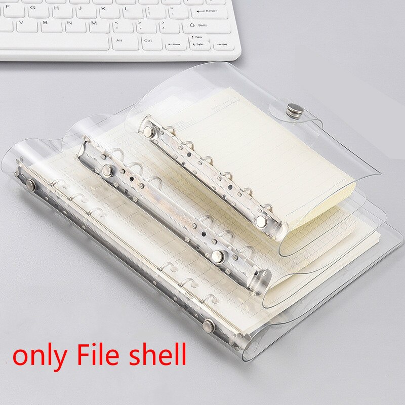 A5/A6/A7 Transparent Notebook Cover Loose-leaf Ring Binder PVC Waterproof Clear Cover Travel Notebook Stationery Cover 1pc