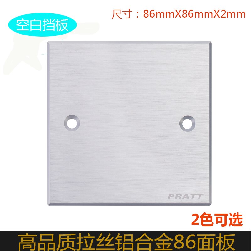 Painel de soquete, 86, de liga de alumínio, com fios para desenho, tomada redonda, hdmi, rca, cat6, cat3, usb, para parede: Prateado