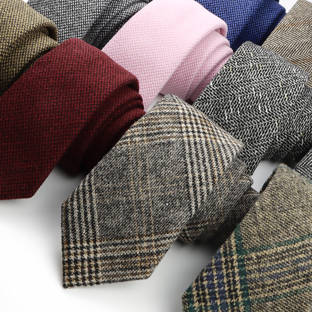 Cravate élégante en laine pour hommes, faite à la main, rayée, couleur kaki, col en coton, pour mariage, fête d'affaires, costume, chemise, accessoire
