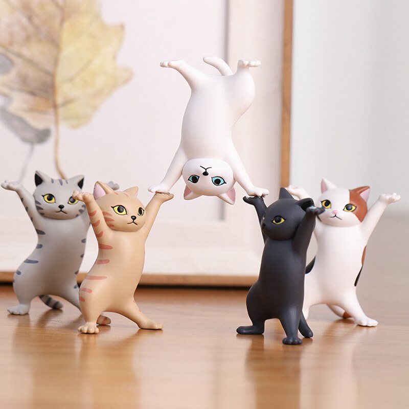 Katze Handgemachte Modell Stand Dekoration Angehoben Stift Halfter Telefon Halfter Airpods 1 2 3 Nette Katze Dekoration Katze Halfter