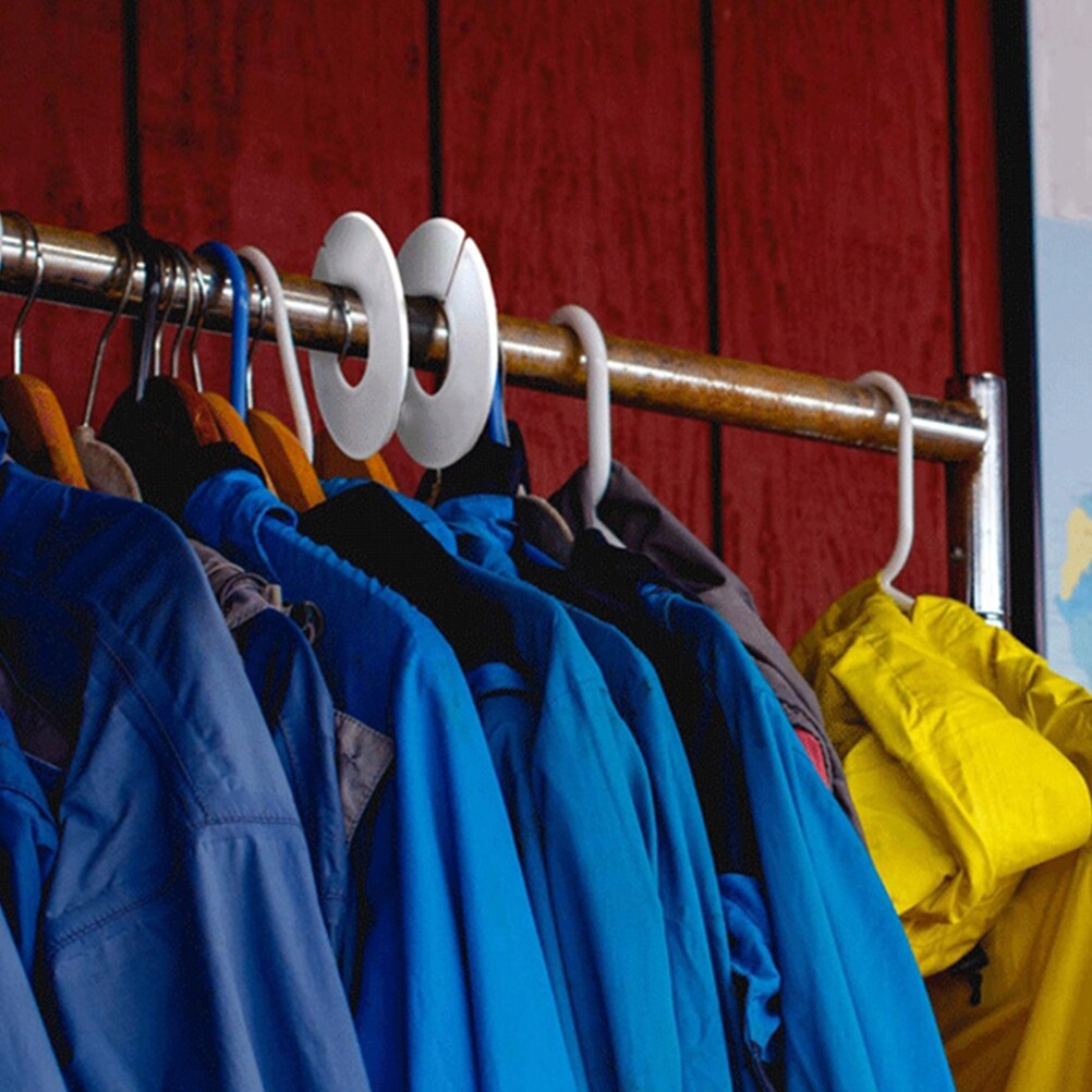 Divisores de armario blancos de 50 piezas, tamaño de estante de ropa, perchas, divisores con bolígrafo