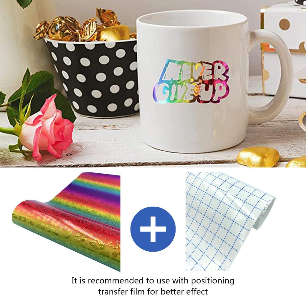 Holographic Sparkle Rainbow Gradient Indoor Adhesive Vinyl For Crafts Cricut Silhouette Expressions Cameo Decal Gradient Rainbow