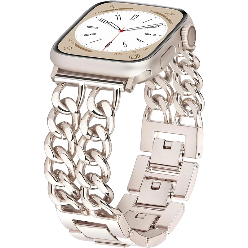 Apple watch-rem til watch series ultra 9 8 7 6 5 4 armbånd 40 49 44 45 41mm metalkæde rustfrit stål iwatch-urrem