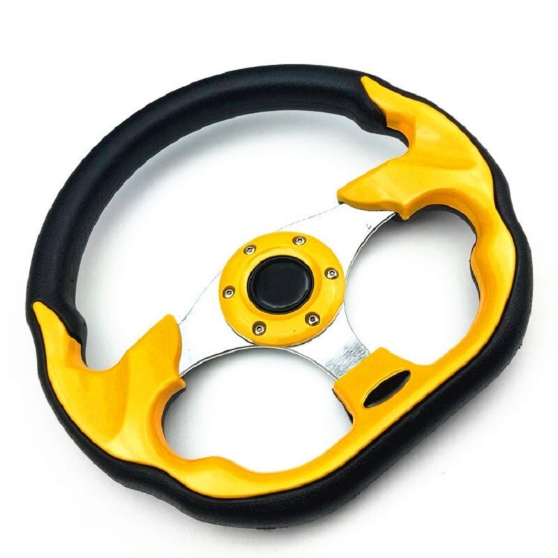 13in Golf Steering Wheel Aluminum + Carbon Fiber Sports Style For EZGO/CLUB CAR DS/YMH/CLUB CAR PRECEDENT Golf Cart Replacement
