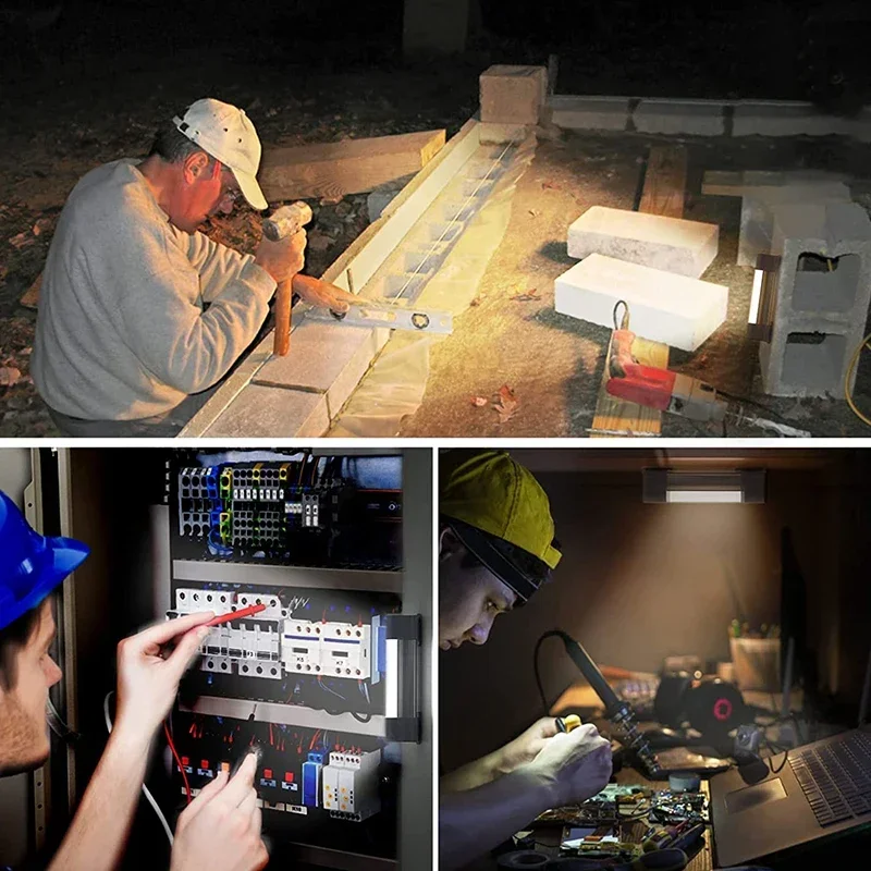 Oplaadbare noodlamp met 30w/60w/120w led-buizen en magnetische aantrekkingskracht, 6000 lumen, geschikt voor kamperen, werk, dimmen en als kastlamp.