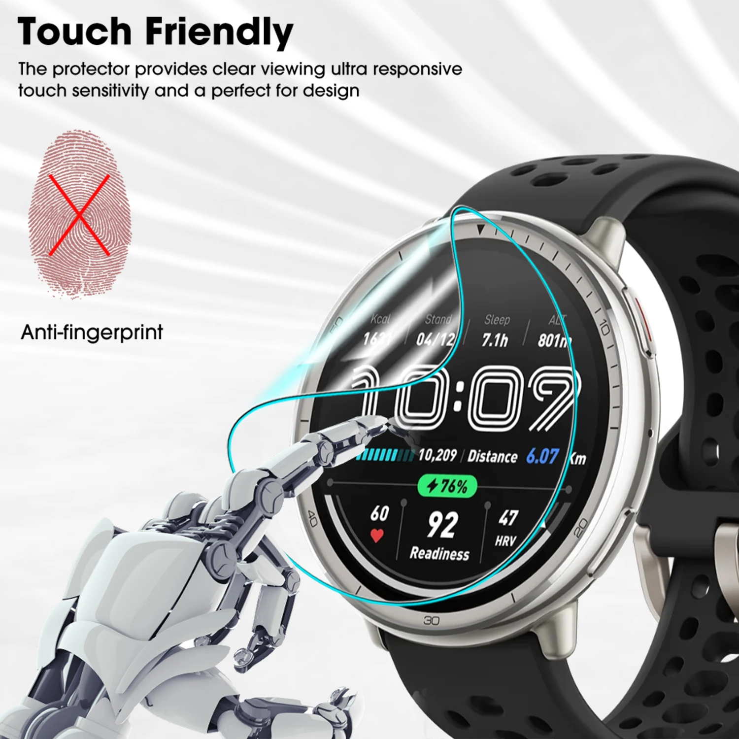 Protectores de pantalla de película de hidrogel de TPU flexibles para Amazfit Active 2 HD películas protectoras transparentes antiarañazos para reloj inteligente Active 2