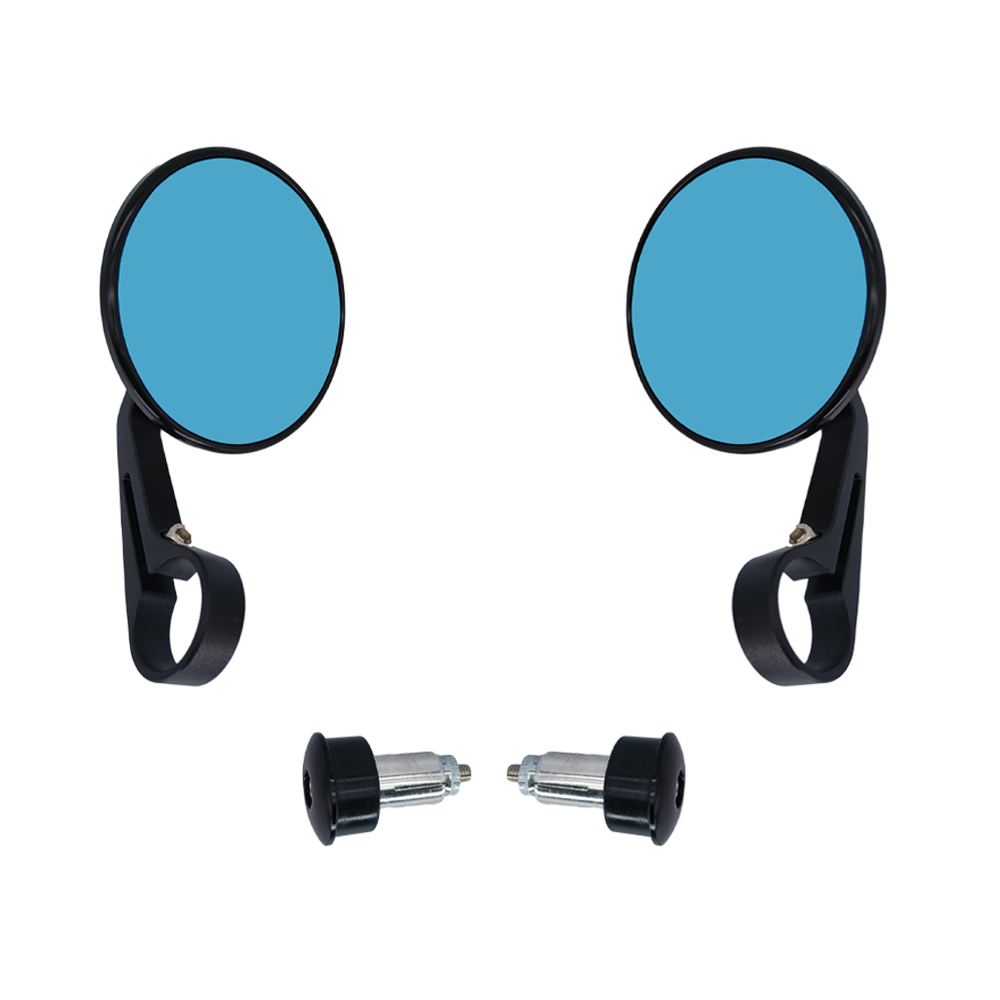 Rodada motocicleta 7/8 "guiador barra final retrovisor espelhos laterais de alumínio para universal cafe racer scooters moto acessórios