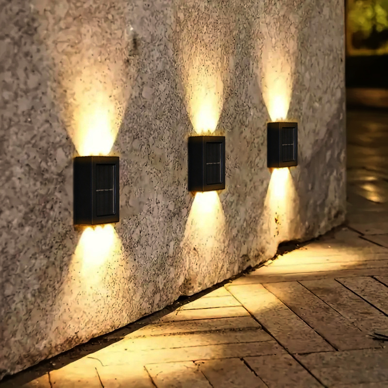 Zonne-Energie Op En Neer Spotverlichting Buiten, Straatmuurlicht Zonlicht Op Zonne-Energie Waterdichte Zonnelamp Tuin Decoratief