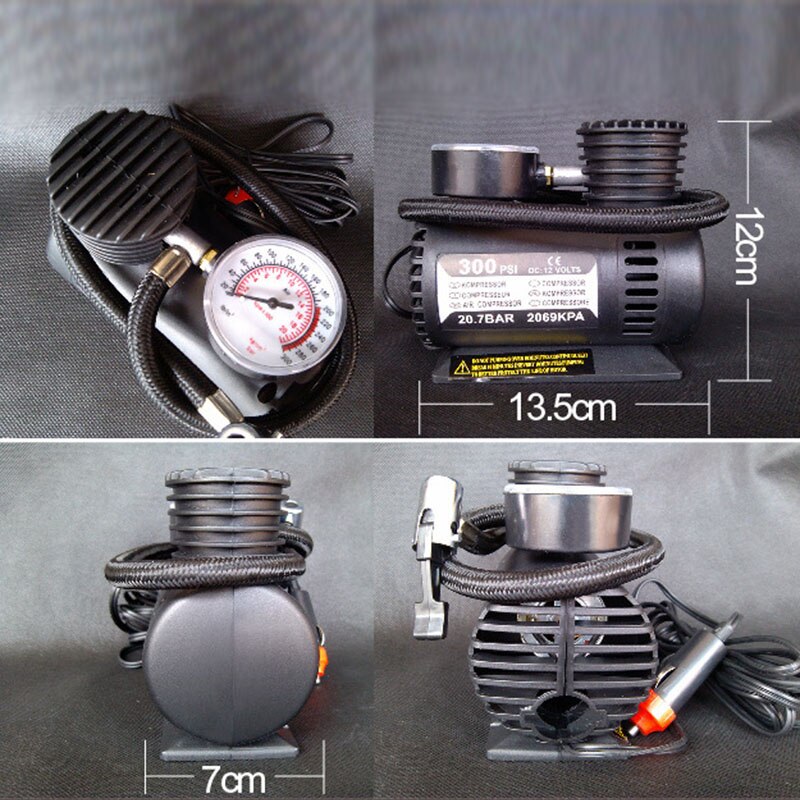 Mini Compressor Auto 300PSI 12V Mini Air Compressor Auto Car Electric T... – Grandado