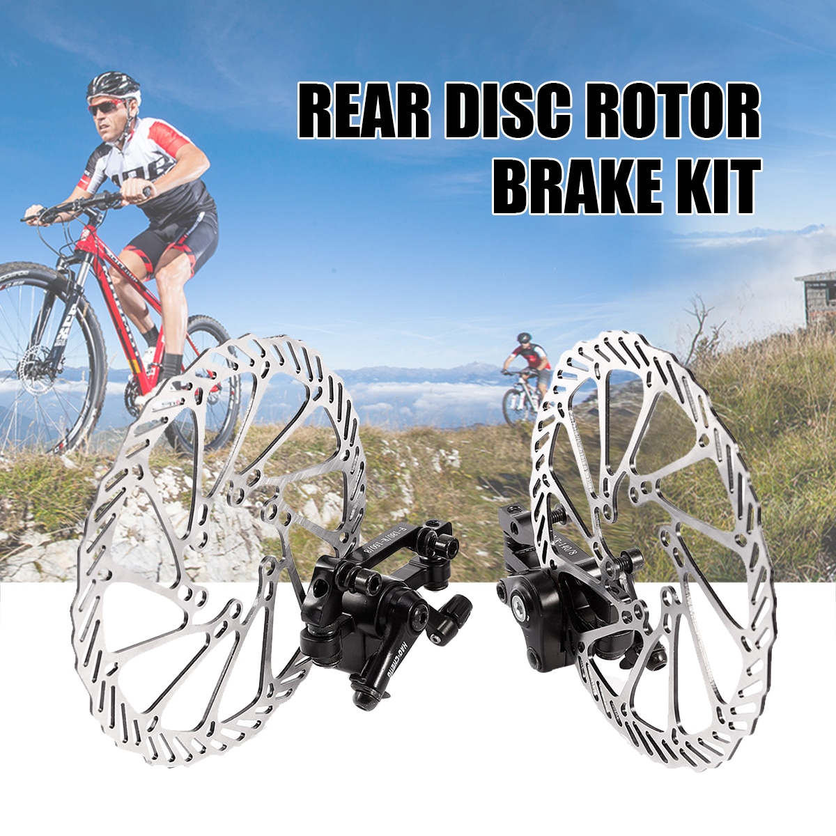 1 Pair of MTB Mechanical Bike Disc Brake Front & Rear Disc Rotor Brake Kit for Mountain Bikes Road Bicycles