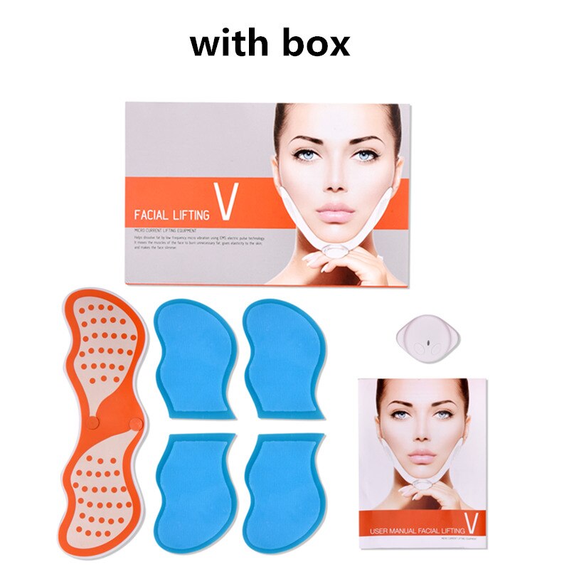 EMS Slimming Face Lifting Jaw Exerciser TENS Electrotherapy Electronic Pulse Massager Reduce Double Chin V Face 10 Levels: V Face with box