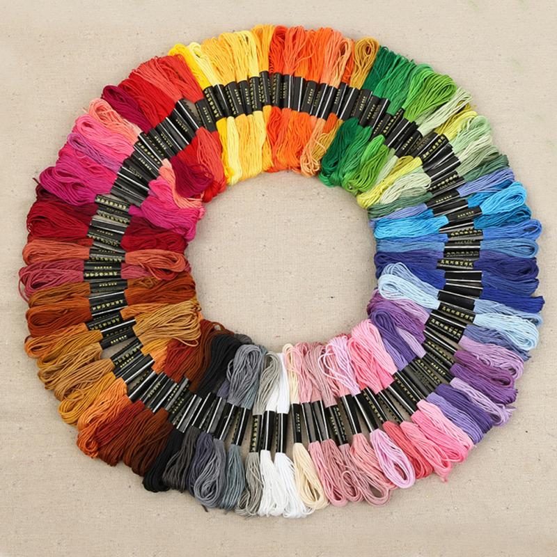 50Pcs/Set 8M Anchor Cross Stitch Cotton Embroidery Thread Floss Sewing Skeins Craft Dofferent Colors