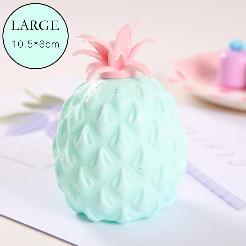 Fidget Toys Fun Soft Pineapple Anti Stress Ball Stress Reliever Toy For Children Adult Simple Dimple Creativity Cute Fruit Toys: Big-green-1pcs