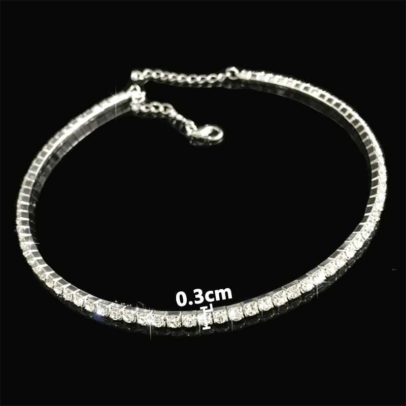 Europäischen Stil Frauen Bündeln Nacken Element Halskette Schmuck Punk Hüfte hüpfen Halsband Halskette Inlay Strass Kragen: B1-0.3cm Breite