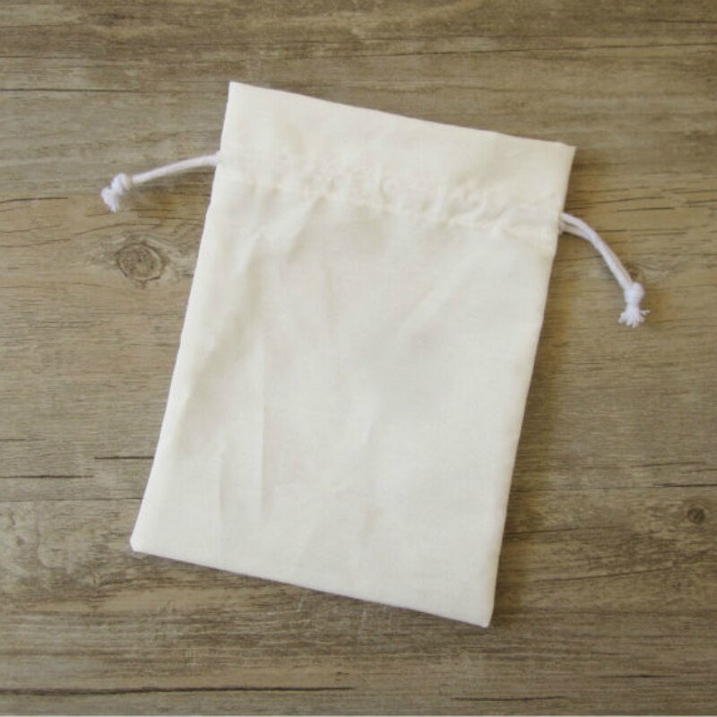 50PCS Cotton Pouch Cloth Drawstring Bag Jewelry Packaging Sachet Makeup Wedding Party Candy Custom Bags Wrapping Print Logo