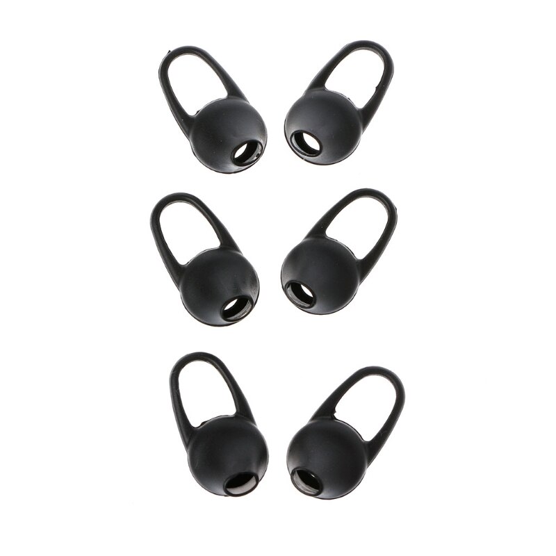 Lot de 6 embouts en silicone pour écouteurs intra-auriculaires bluetooth: Noir