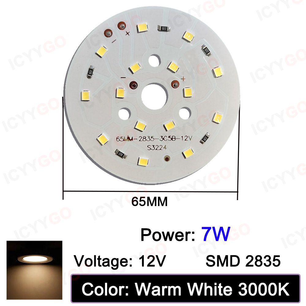 10 Uds DC12V DC24V lámpara cuentas bombilla LED 1W 3W 5W 7W brillo tablero de luz adecuado para bombillas Led Downlight soldadura cable de alimentación: 3,0-3,6 V / Marfíl