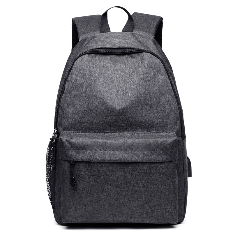Mochilas escolares de carregamento usb lona mochila sacos de escola para adolescentes menino meninas grande capacidade de viagem mochila: Preto