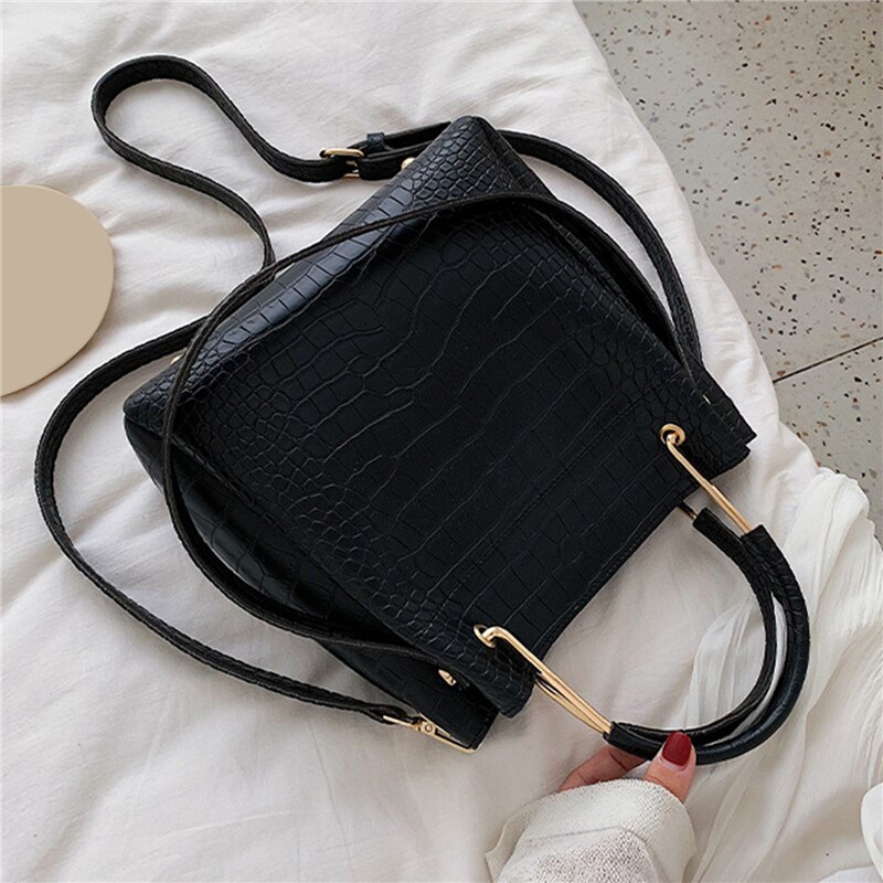 Krokodil aufbringen Eimer Tasche Frauen Tasche Griff Tasche Damen Mini Schulter Tasche Weibliche Alligator Umhängetasche