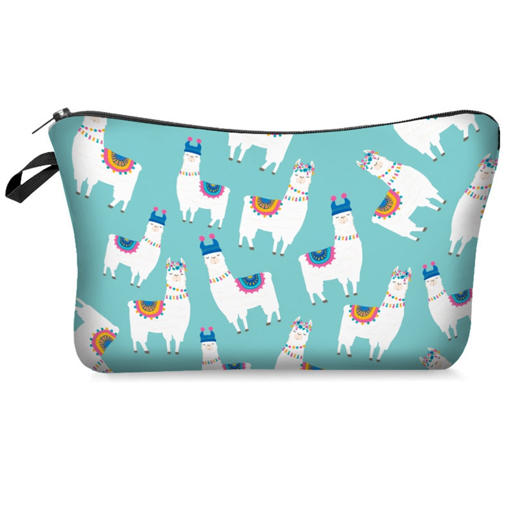 1pc lama modèle maquillage sacs multicolore modèle cosmétiques Pouchs pour voyage dames poche mignon cosmétique sac femmes Style