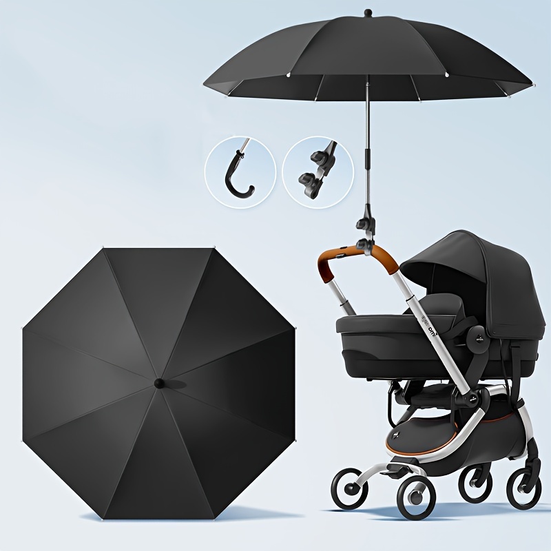 Premium Stroller Umbrella - Waterproof Sun & Rain Protection Durable 190T Canopy Manual Open Outdoor Sunshade Child Umbrella: Blue
