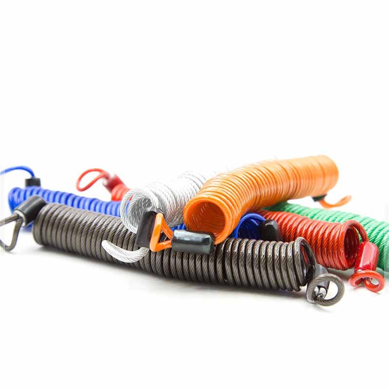 2.5M Bike Spring Cable Lock Anti-Theft Rope Alarm Disc Lock Moto Scooter Bicycle Security Reminder Motorcycle Protection Warning