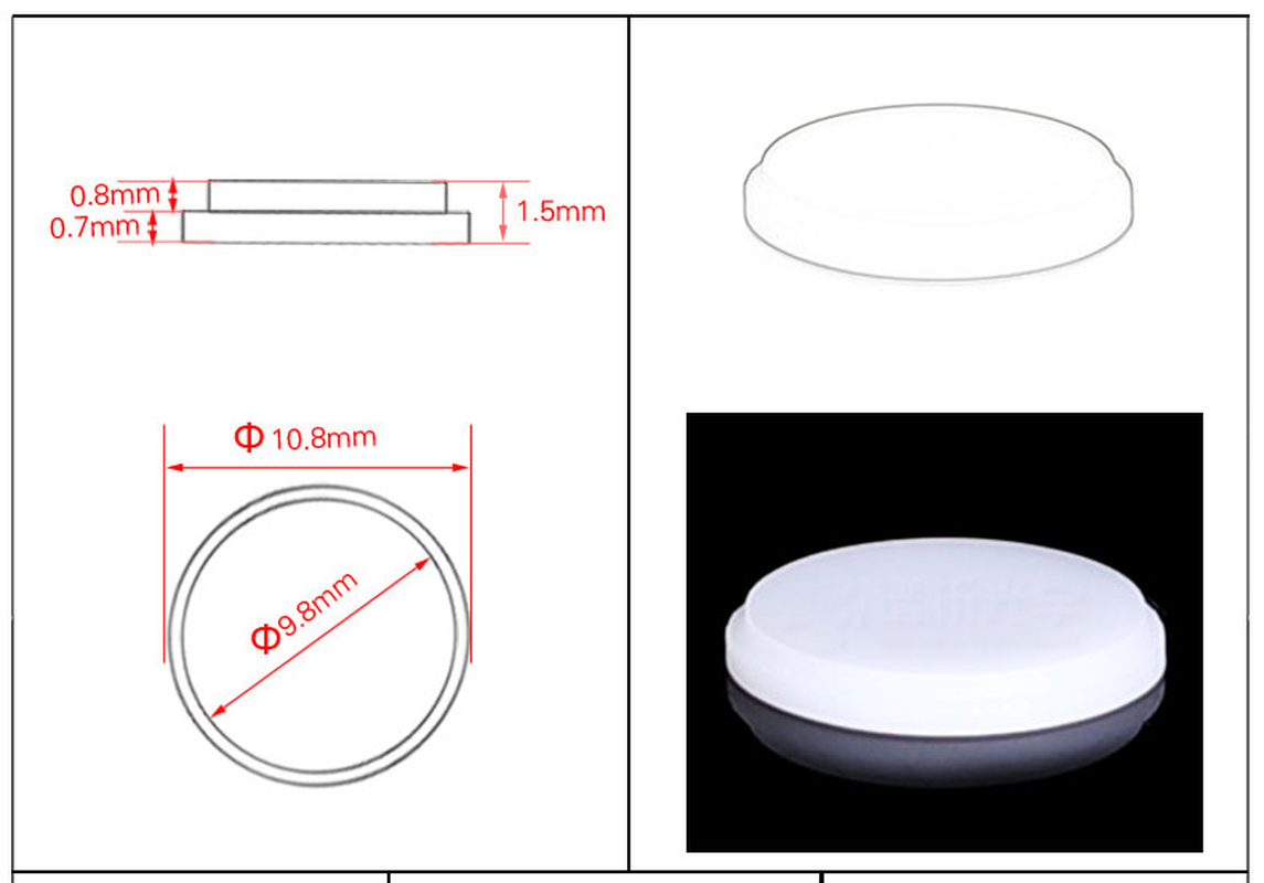 Custom Diffuse Reflection Sheet Diameter 10.8mm Stepped Diffuse Reflection Glass Polytetrafluoroethylene Reflection Sheet