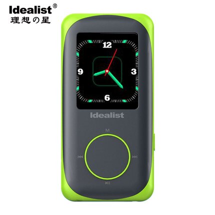 Idealist-reproductor de MP3 HIFI para correr, deportivo, sin pérdidas, 1,8 pulgadas, compatible con grabación de imágenes, vídeo, TF, auricular, altavoz con brazalete: Green / 4 GB