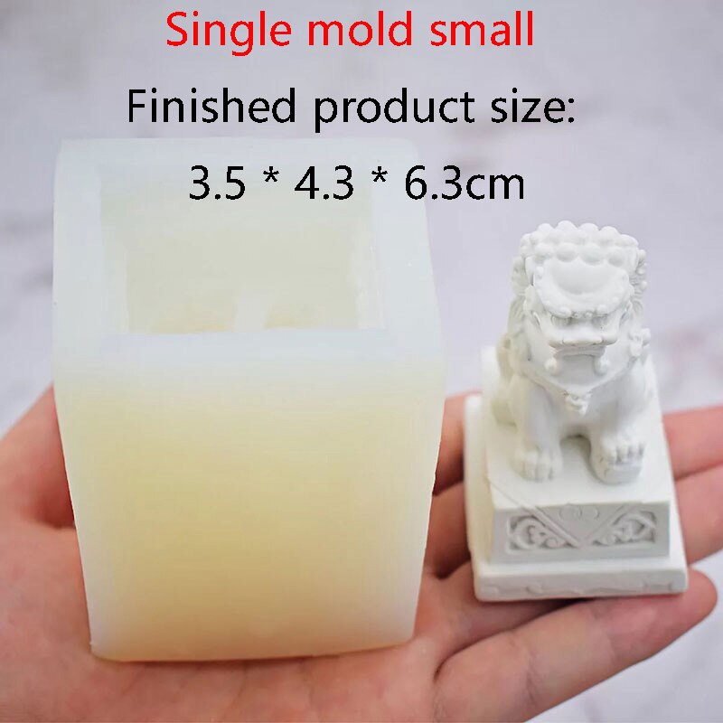 Stampo in cemento di grandi dimensioni in pietra leone stampo in pietra stile cinese scultura in gesso stampo in cemento decorazione stampi in silicone: A-singe-mold